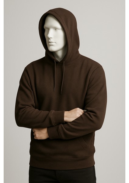 Oversize %100 Pamuk Double Face Kumaş Kapüşonlu Sweatshirt