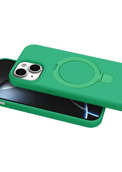 Ds-Derin Newface Apple Iphone 15 Plus Regal Magsafe Standlı Kapak - Yeşil fırsatları