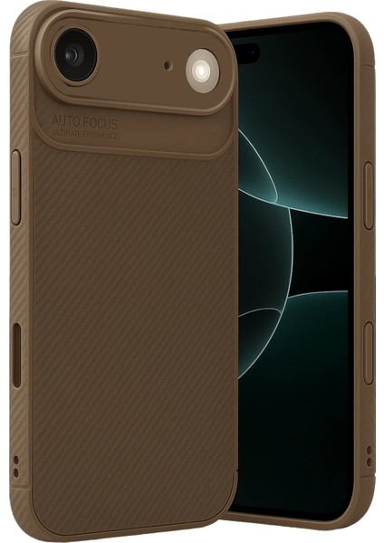 Ds-Derin Newface Apple Iphone 17 Air Auto Focus Karbon Kapak - Kahverengi