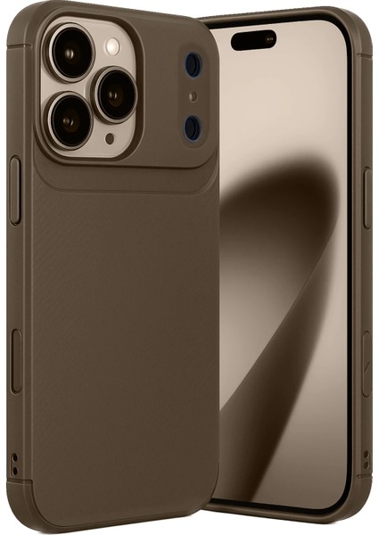 Ds-Derin Newface Apple Iphone 17 Pro Auto Focus Karbon Kapak - Kahverengi