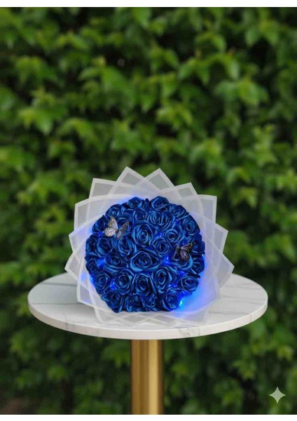 30'lu Saks Mavisi LED Işıklı Buket modelleri