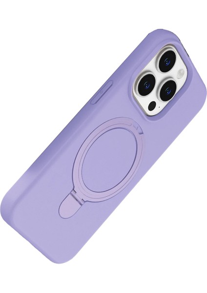 Ds-Derin Newface Apple Iphone 14 Pro Max Regal Magsafe Standlı Kapak - Lila modelleri