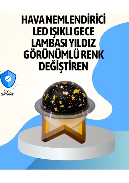 Projektör Işıklı ve Aromaterapi Destekli Taşınabilir Nemlendirici Cihaz USB Bağlantılı
