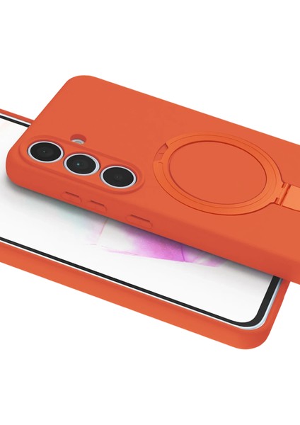 Ds-Derin Newface Samsung Galaxy S24 Fe Regal Magsafe Standlı Kapak - Turuncu fırsatları