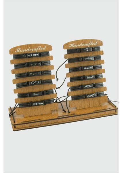 Zengezur 12 Adet Vinlex Deri Bileklik Standı-Kahverengi fiyatları