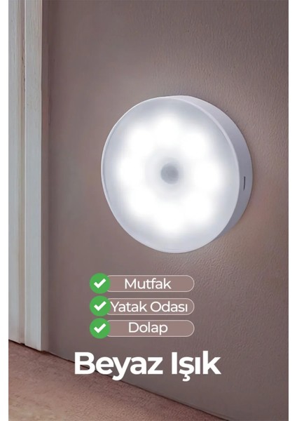 4 Adet Hareket Sensörlü USB Şarjlı LED Işık Lamba-Oda, Mutfak, Salon ve Merdiven Işıklandırma fırsatları