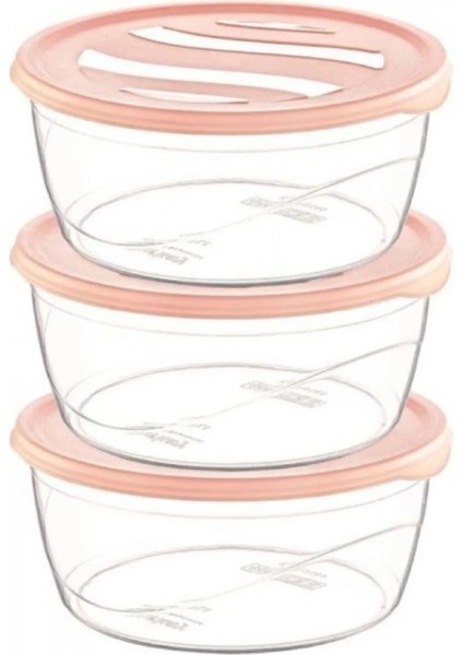 Çankaya 3'lü Karizma Yuvarlak Saklama Kabı ÇNK-2149