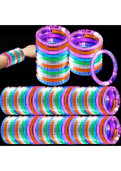 LED Işıklı Pilli Işıklı Rengarenk Bileklik Işıklı Bilezik Karışık Renk 1 Adet (4989) indirimleri