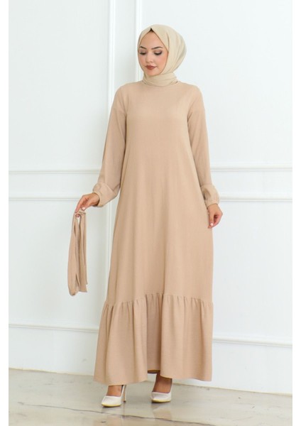 Bürümcük Kemerli Elbise Vızon - 48