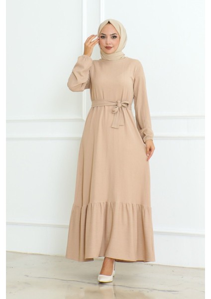 Bürümcük Kemerli Elbise Vızon - 48 fiyatları