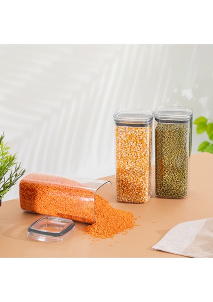 5'li Vakumlu Contalı Kare Erzak,un,bakliyat Saklama Kabı SETI-1X700 ML-2X1000 ML-1X1400 ML-1X2100 ml fırsatları