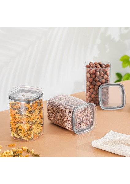 5'li Vakumlu Contalı Kare Erzak,un,bakliyat Saklama Kabı SETI-1X700 ML-2X1000 ML-1X1400 ML-1X2100 ml indirimleri