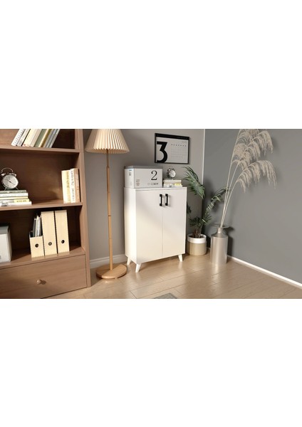 4 Raflı 2 Kapaklı Ayakkabılık Çok Amaçlı Dolap Banyo Dolabı Mutfak Dolabı Beyaz modelleri