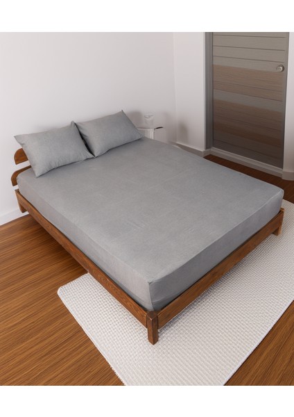 Antrasit Çift Kişilik Lastikli Çarşaf