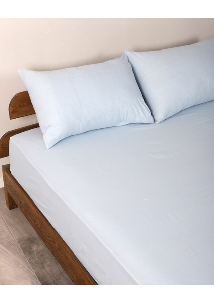 Mavi Çift Kişilik Lastikli Çarşaf fiyatları