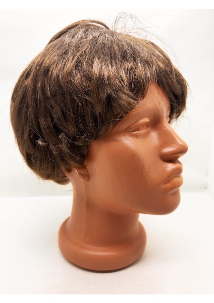 Kahve Renk Kısa Kesim İçi Astarlı Erkek Peruğu (4989)