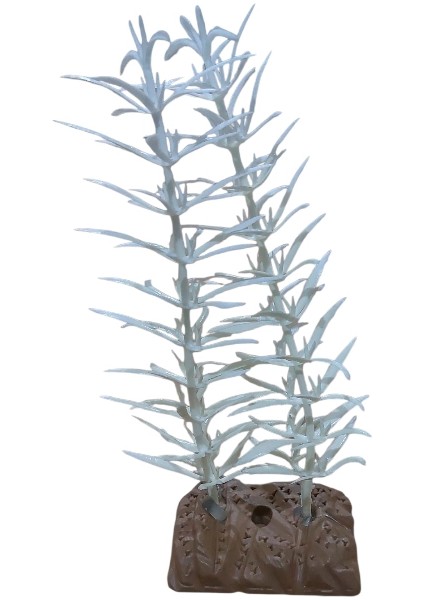Akvaryum Yapay Bitki Süsü Kedi Tırnağı Beyaz 14 cm
