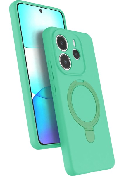 Ds-Derin Newface Xiaomi Redmi Note 14 4g Regal Magsafe Standlı Kapak - Yeşil