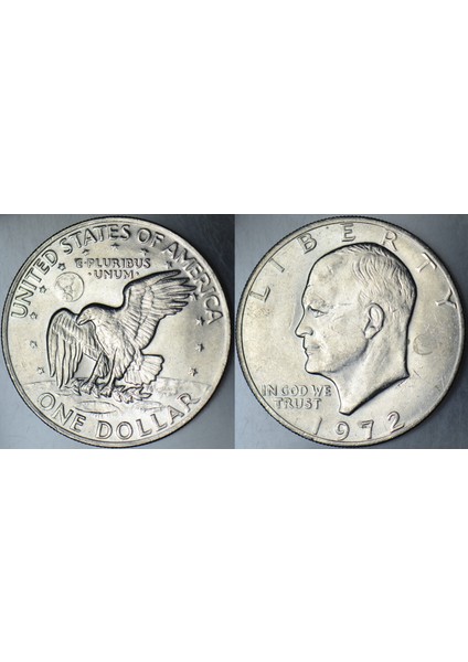Amerika 1 Dolar 1972 Aya Iniş Apollo 11 - Eısenhower Temalı. Büyük Boy 38 Mm. Çilaltı+