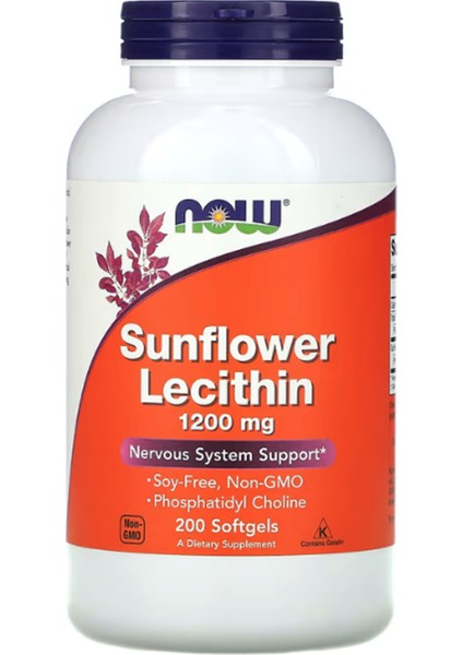 Foods, Sunflower Lecithin, 1,200 Mg, 200 Softgels