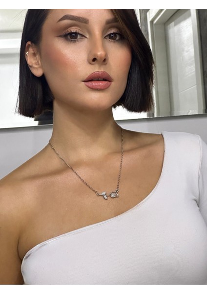 Zarif Gümüş Tonlu Lale Kolye - Kadınlar Için Pastoral Stil Takı fiyatları