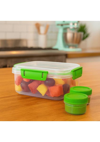 Saklama Kabı – Hava Geçirmez, Bpa’sız Plastik, Yeşil Klipsli