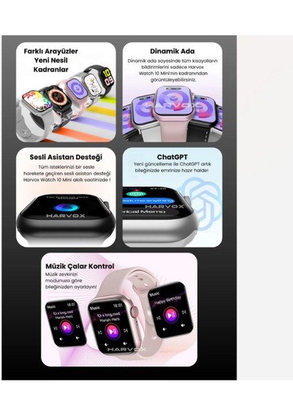 Watch 10 Mini Akıllı Saat Zarafet Dolu Kutu Içeriği Kordon ve Bileklik Hediyeli modelleri