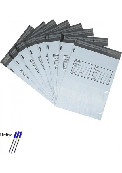 Cepli Küçük Boy Kargo Poşeti 24X30+5 cm - 100 Adet (40+40=80 Mikron)