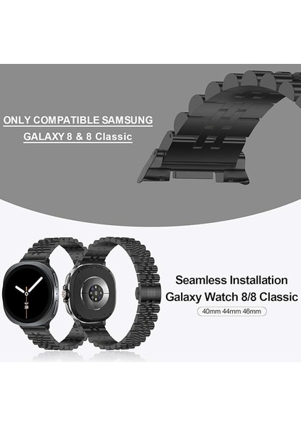 Samsung Galaxy Watch 8 40MM /watch 8 44MM / Classic 46MM Uyumlu Paslanmaz Çelik Rolex Kordon modelleri