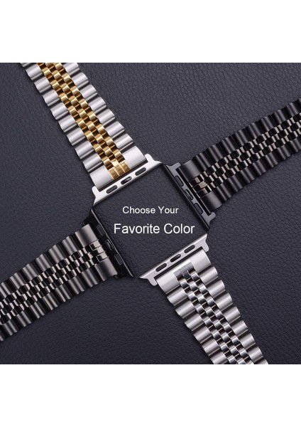 Apple Watch Seri 10 11 Uyumlu 46MM Uyumlu Paslanmaz Çelik Rolex Kordon