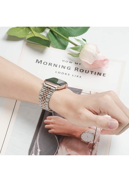 Apple Watch Seri 2 3 4 5 6 7 8 10 Se Ultra Uyumlu 42 44 45 46 49MM Uyumlu Paslanmaz Çelik Rolex Kordon modelleri