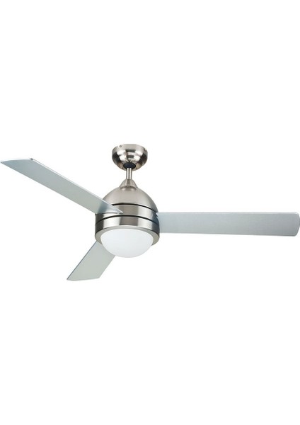 Zengezur VANTİ-KCF287-AVİZELİ 48 Gümüş Metal Tavan 3 Kanatli Vantilatör 60 Watt