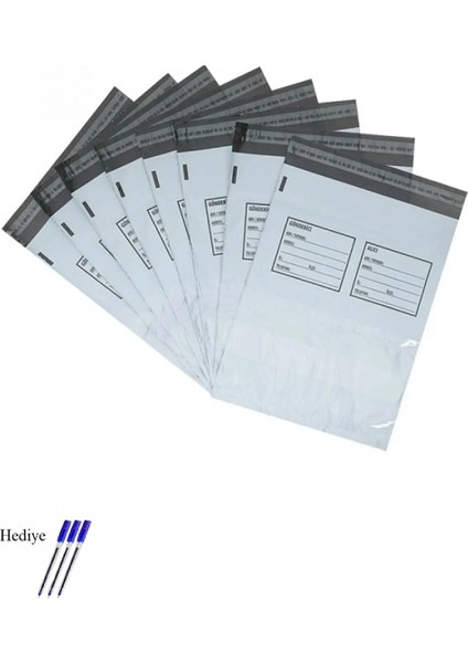 Orta Boy Cepli Kargo Poşeti 30X37+5 cm - 100 Adet (40+40=80 Mikron)