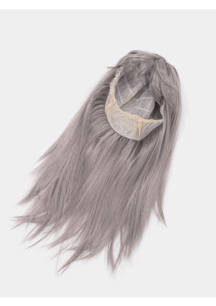 Platin Gri Gümüş Renk Uzun Parti Peruğu Uzun Takma Peruk (4989) modelleri