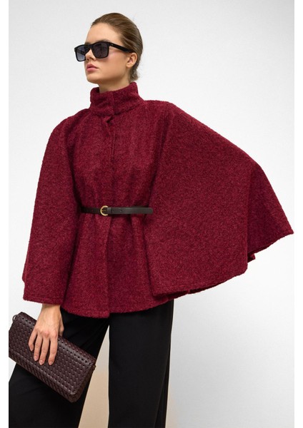 Kemerli Kalın Panço Bordo 3154 fırsatları