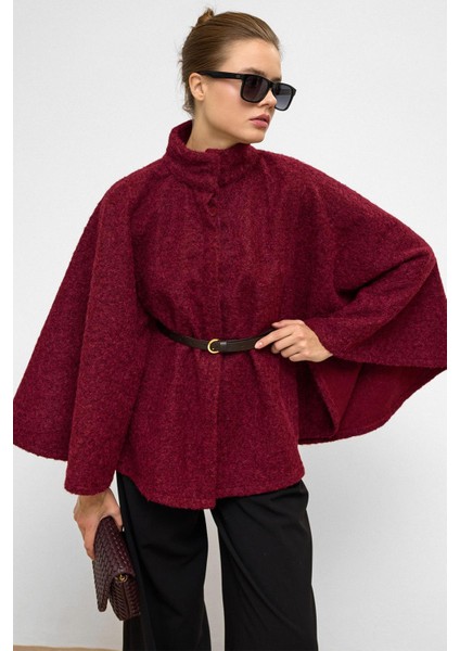 Kemerli Kalın Panço Bordo 3154 indirimleri