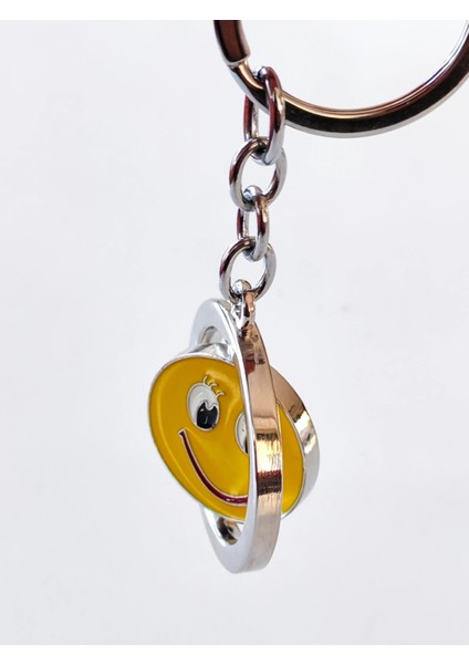 Sarı Gülen Surat Emojili Dönebilen Metal Anahtarlık fırsatları