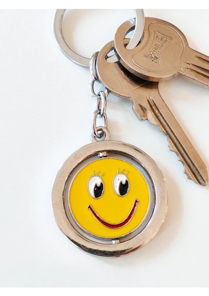 Sarı Gülen Surat Emojili Dönebilen Metal Anahtarlık indirimleri