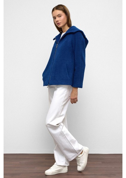 Çıkabilir Kapüşonlu Fermuar Detaylı Oversize Kaban Saks 3128 indirimleri