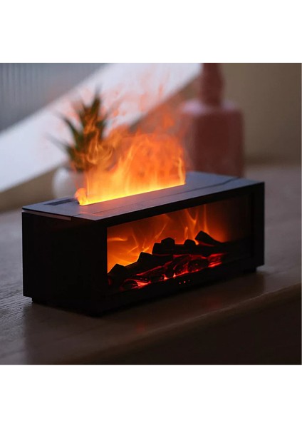 Şömine Difüzörü Hava Nemlendirici 7 Renk Şömine Aroma Difüzör Aroma Terapi Cihazı