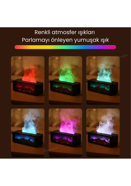 Şömine Difüzörü Hava Nemlendirici 7 Renk Şömine Aroma Difüzör Aroma Terapi Cihazı fırsatları