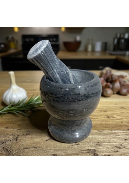 Mermer Havan Siyah Turuncu Pembe – Doğal Sırsız Iç Yüzey, Baharat ve Sarımsak Dövücü fiyatları