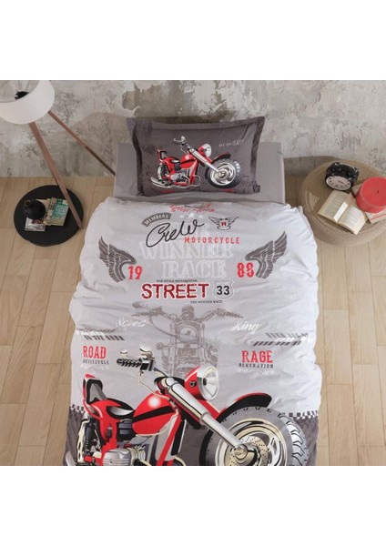Mulvxurg URG02 Nevresim Takımı Tek Kişilik Street King V1 Gri (Mulvix)