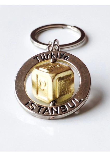 Motifli Zar Sarı Metalik Anahtarlık modelleri