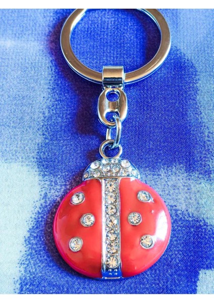 Üzeri Taşlarla Bezeli Kırmızı Uğur Böceği Metal Anahtarlık indirimleri