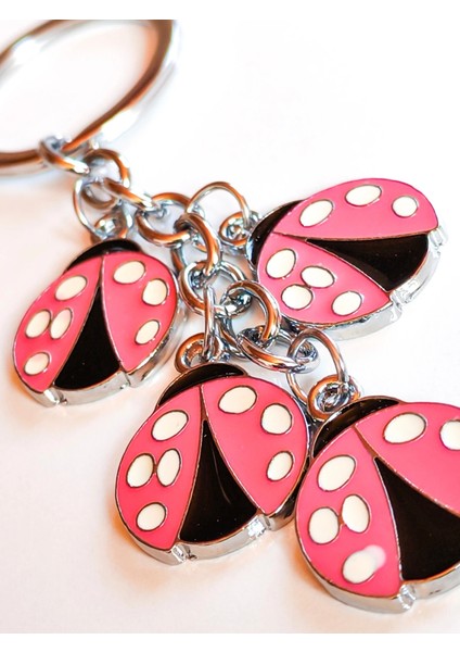 Pembe Uğur Böceklerinden Metal Anahtarlık modelleri