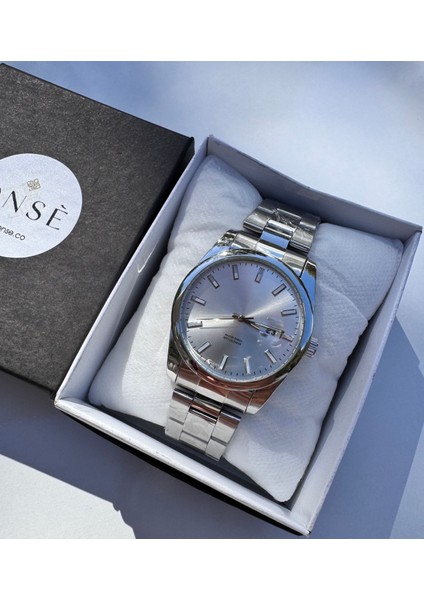 Çelik Saat Aktif Takvim Su Geçirmez