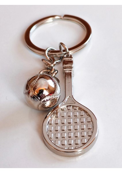 Gümüş Rengi Tenis Raketi ve Tenis Topu Şeklinde Metal Anahtarlık fırsatları