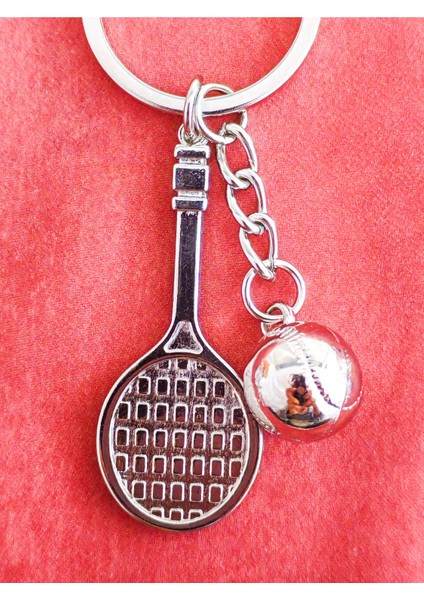 Gümüş Rengi Tenis Raketi ve Tenis Topu Şeklinde Metal Anahtarlık indirimleri