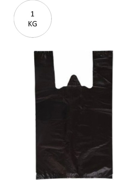Siyah Atlet Poşet Büyük Boy 32X57 cm Takriben 72 Adet 1 kg